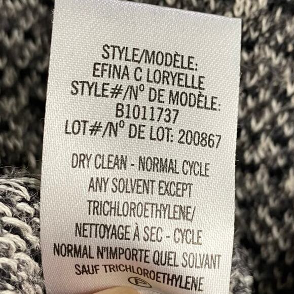 Theory Scoop Neck Knit Sweater Wool Baby Alpaca Silk Blend Gray Black Womens M - Picture 8 of 9